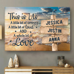 This Is Us A Whole Lot Of Love - Gift For Dad, Grandfather - Personalized Canvas Poster