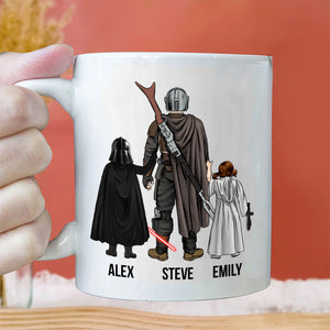 Star War My Dad And Me In The Adventure Go To Space - Gift For Father's Day - Personalized Ceramic Mug