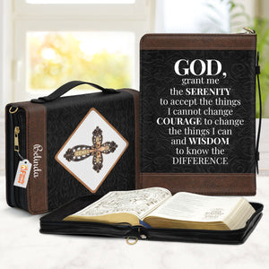 God, Grant Me The Serenity To Accept The Things I Cannot Change - Awesome Personalized Bible Covers - AT4080702