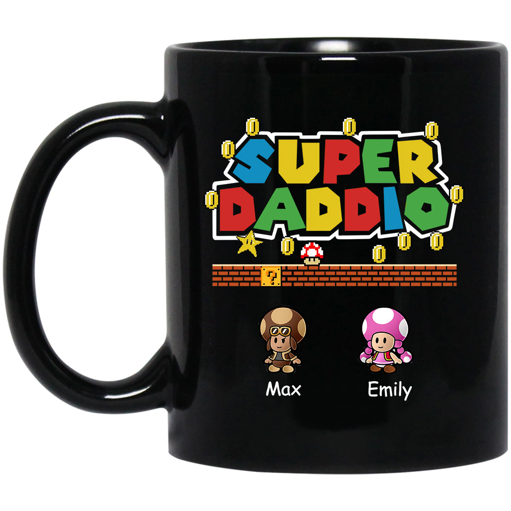 Super Daddio Funny Game Black - Gift For Dad, Grandfather - Personalized Ceramic Mug