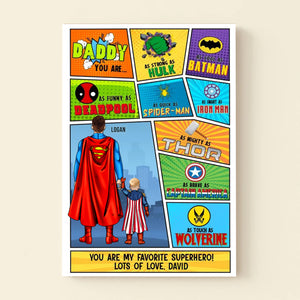 Daddy You Are As Strong As Hulk, As Cool As Batman - Gift For Father's Day - Personalized Canvas Poster