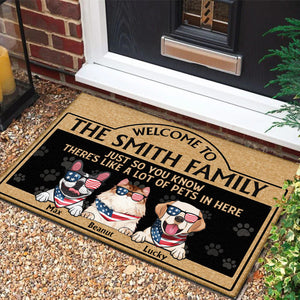 There‘s Like A Lot Of Dogs Cats In Here - Gift For Pet Lovers - Personalized Door Mat