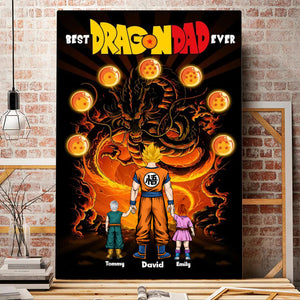 Saiyan Dad And The Dragon Power - Gift For Father's Day - Personalized Canvas Poster