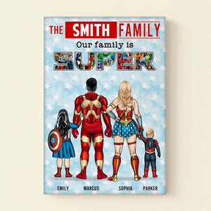 Our Family Is Super - Personalized Canvas Poster - Gifts For Father's Day - Personalized Canvas