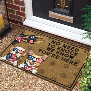 No Need To Knock We Know You Are Here - Gift For Pet Lovers - Personalized Door Mat