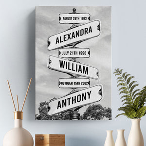 Where Love Never Ends Vertical Direction Board - Gift For Dad, Grandfather - Personlized Canvas Poster