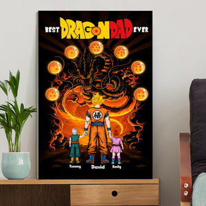 Saiyan Dad And The Dragon Power - Gift For Father's Day - Personalized Canvas Poster