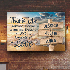 This Is Us A Whole Lot Of Love - Gift For Dad, Grandfather - Personalized Canvas