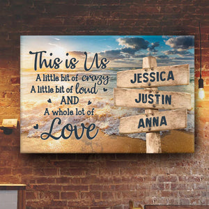 This Is Us A Whole Lot Of Love - Gift For Dad, Grandfather - Personalized Canvas Poster