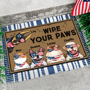 Dogs And Cats Wipe Your Paws - Gift For Pet Lovers - Personalized Door Mat