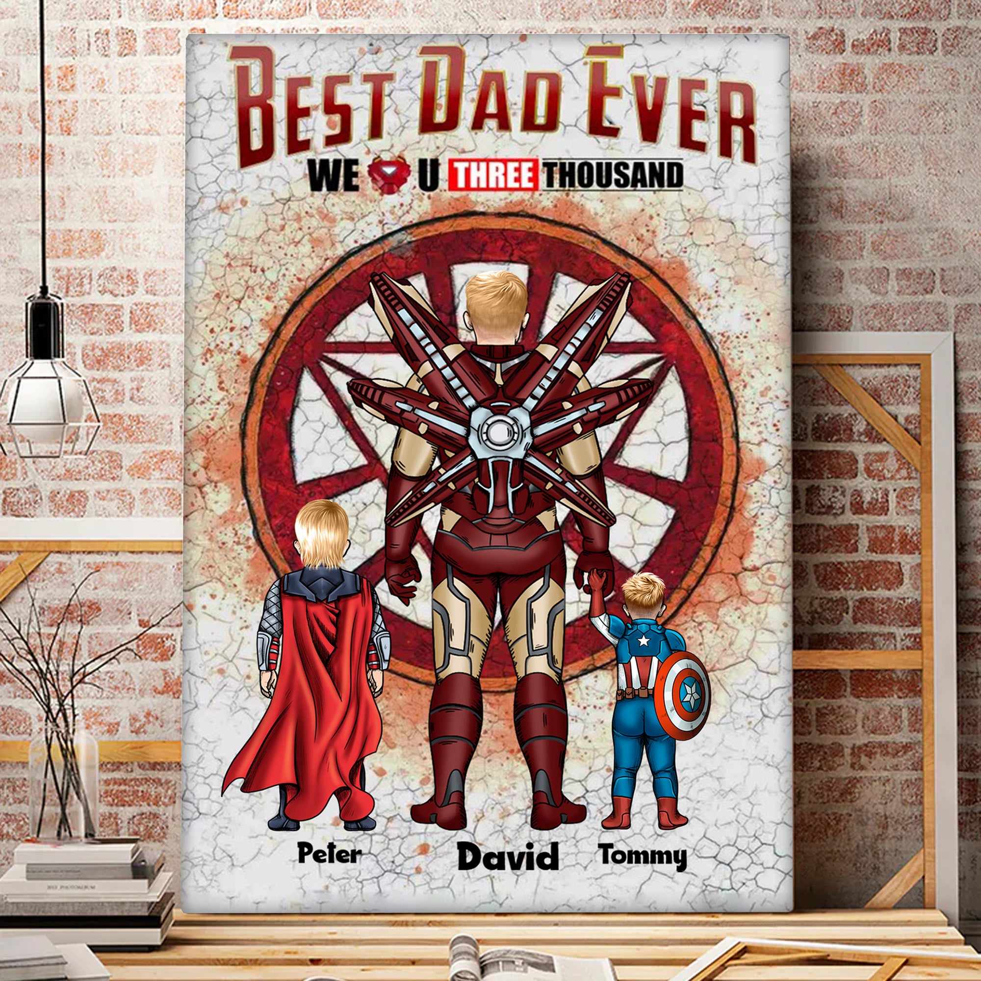 We Love You Three Thousand - Gift For Father's Day - Personalized Canvas Poster