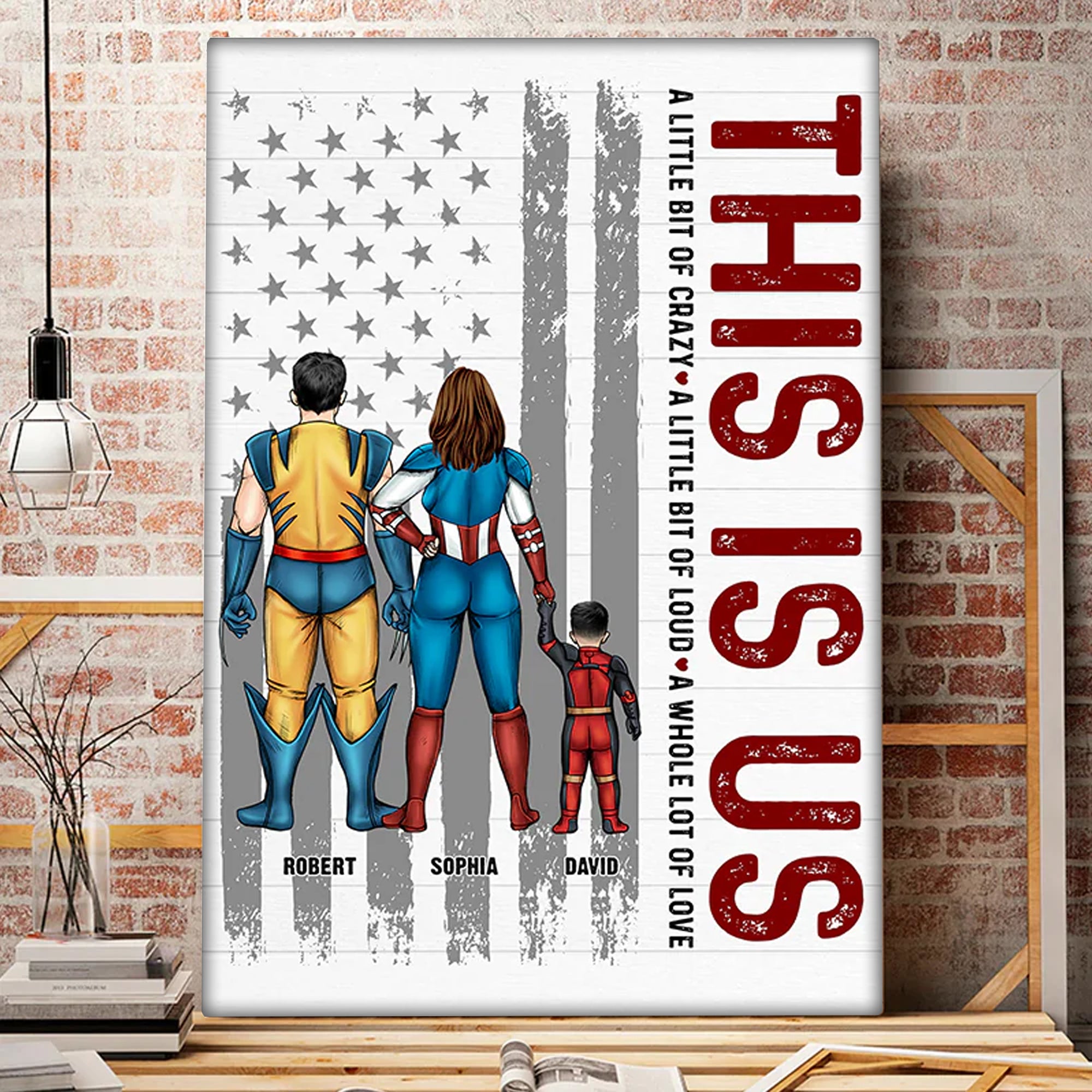 Super Family, A Whole Lot Of Love - Gift For Father's Day - Personalized Canvas Poster