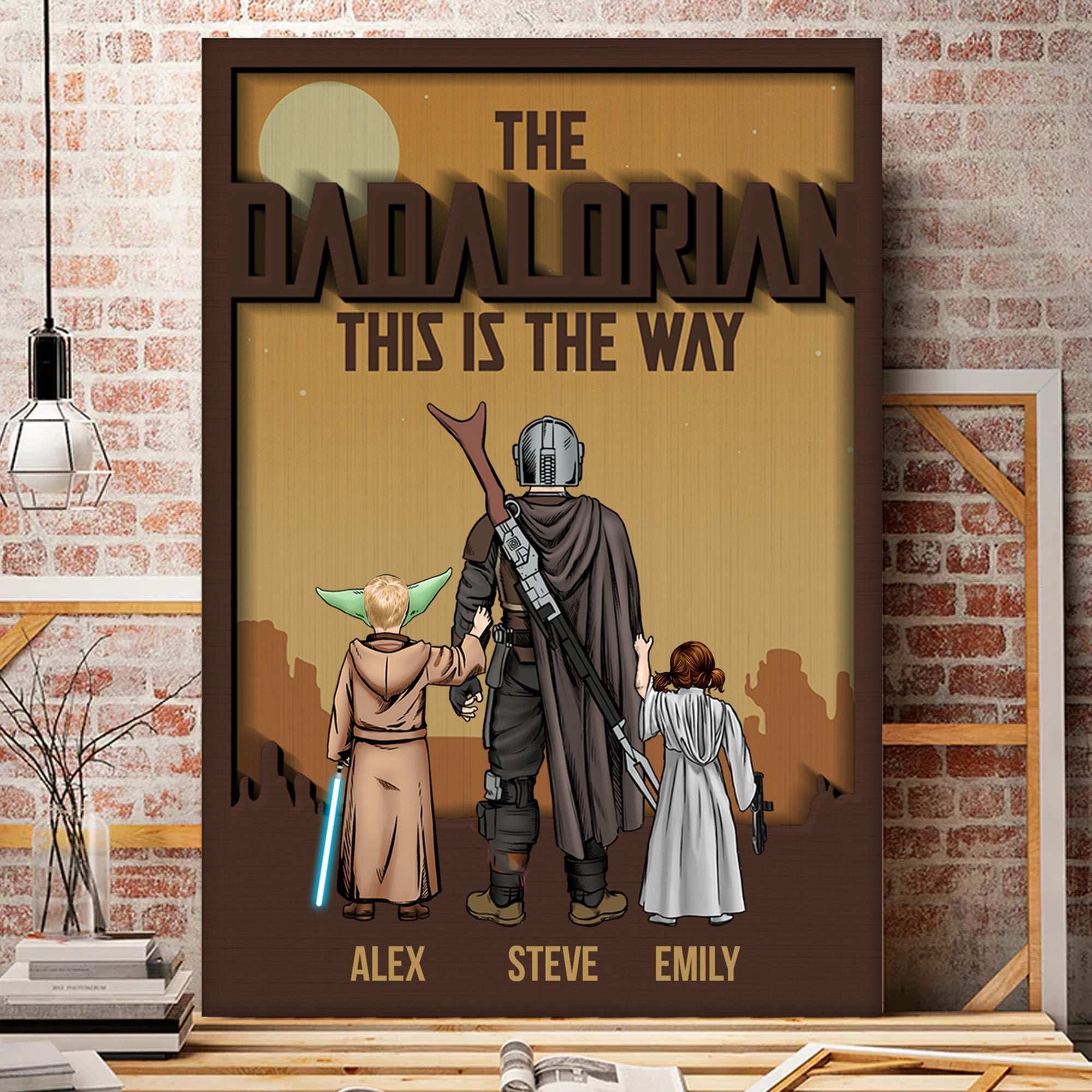 Star War The Dadalorian This Is The Way Travel In The Dessert - Gift For Father's Day - Personalized Canvas Poster