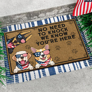 No Need To Knock We Know You Are Here - Gift For Pet Lovers - Personalized Door Mat