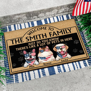 There‘s Like A Lot Of Dogs Cats In Here - Gift For Pet Lovers - Personalized Door Mat