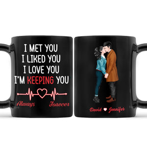 I Met You, I Liked You, I Love You - Personalized Ceramic Mug - Gift For Couple, Husband Wife, Anniversary, Engagement, Wedding, Marriage Gift - CL30 NH96