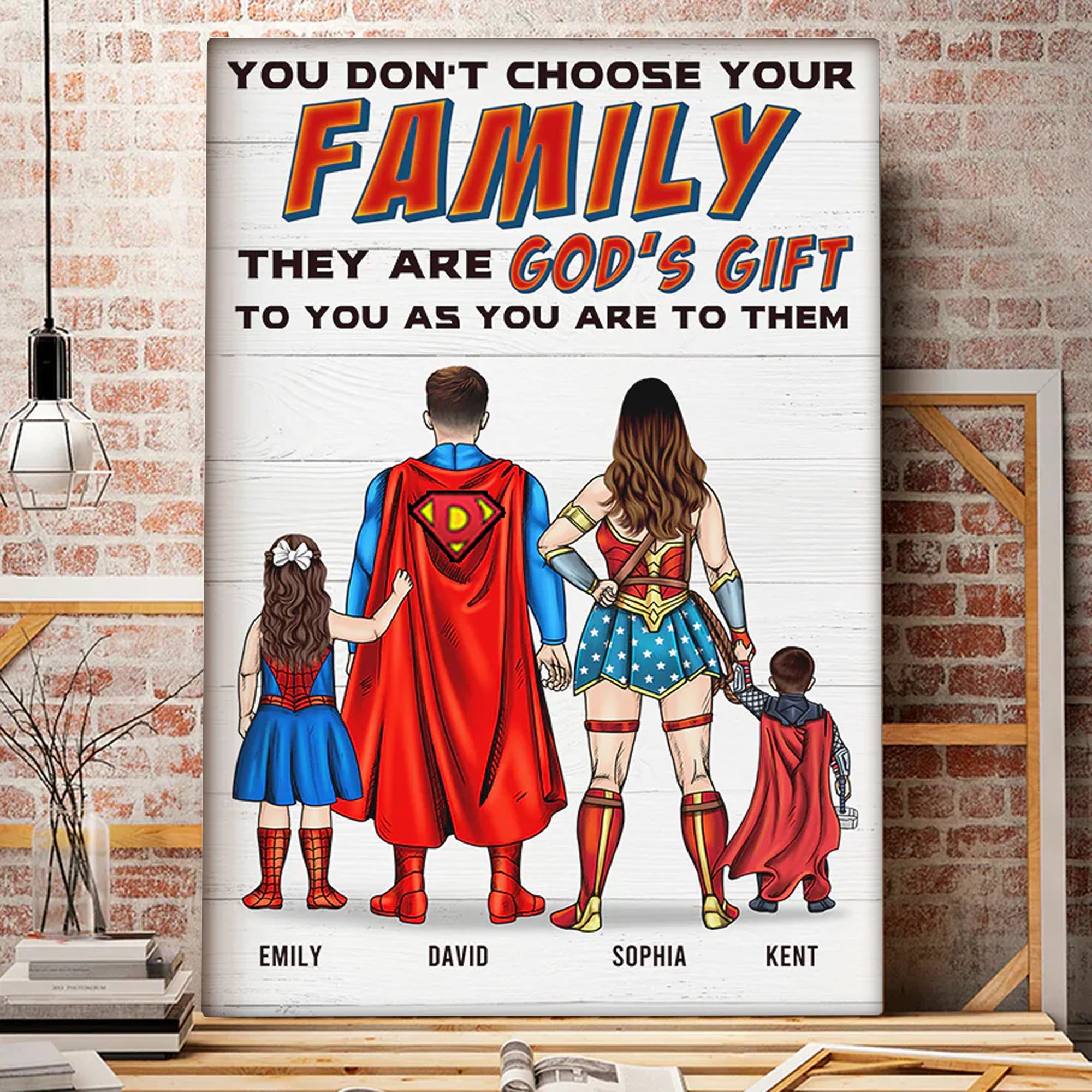 Family Is God's Gift - Gift For Dad, Father's Day - Personalized Canvas