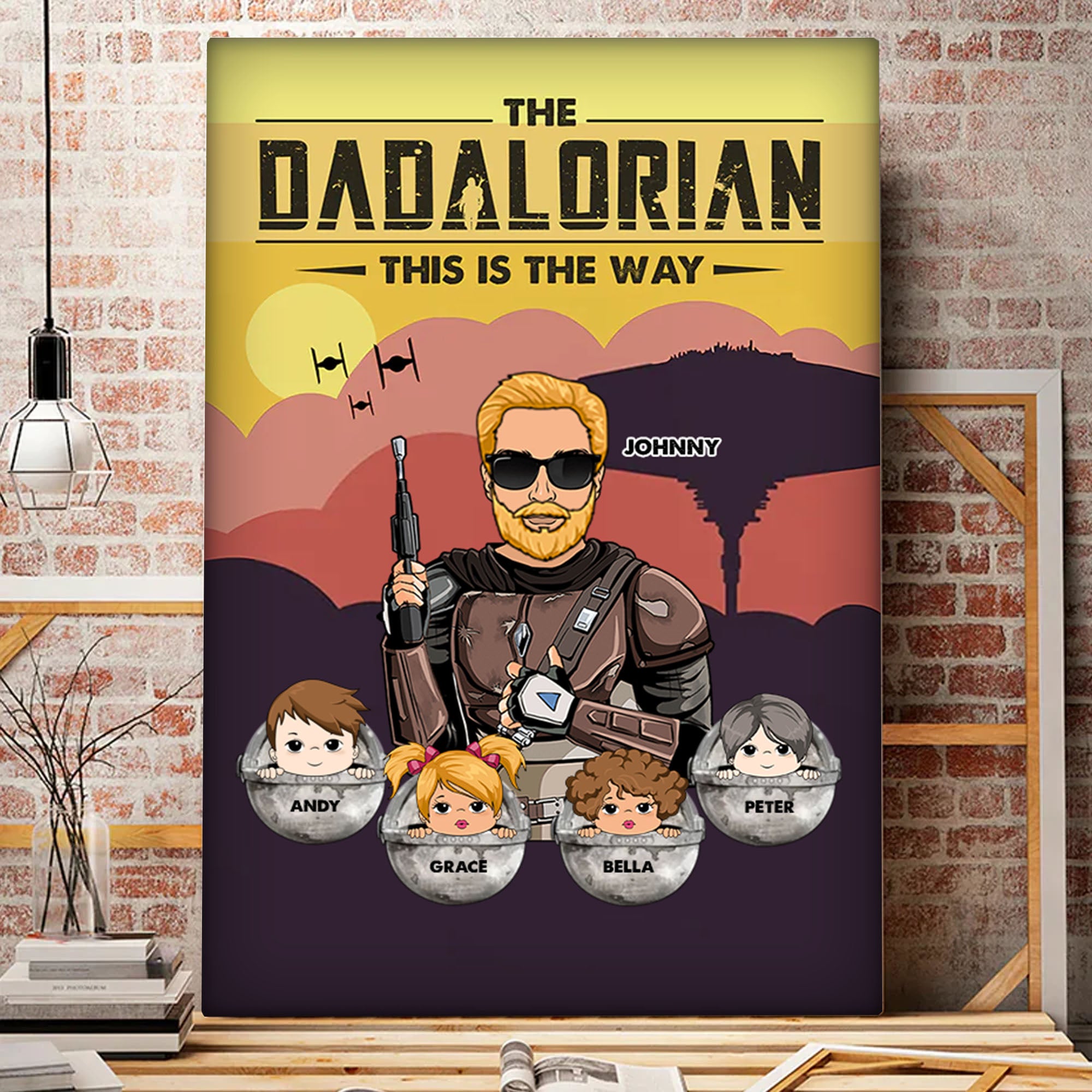 The Dadalorian This Is The Way - Gift For Dad - Personalized Canvas