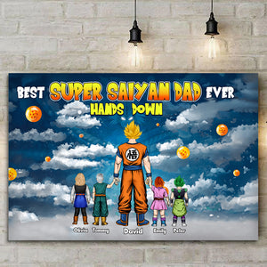 Best Saiyan Dad With Dragon Spirits - Gift For Father's Day - Personalized Canvas Poster