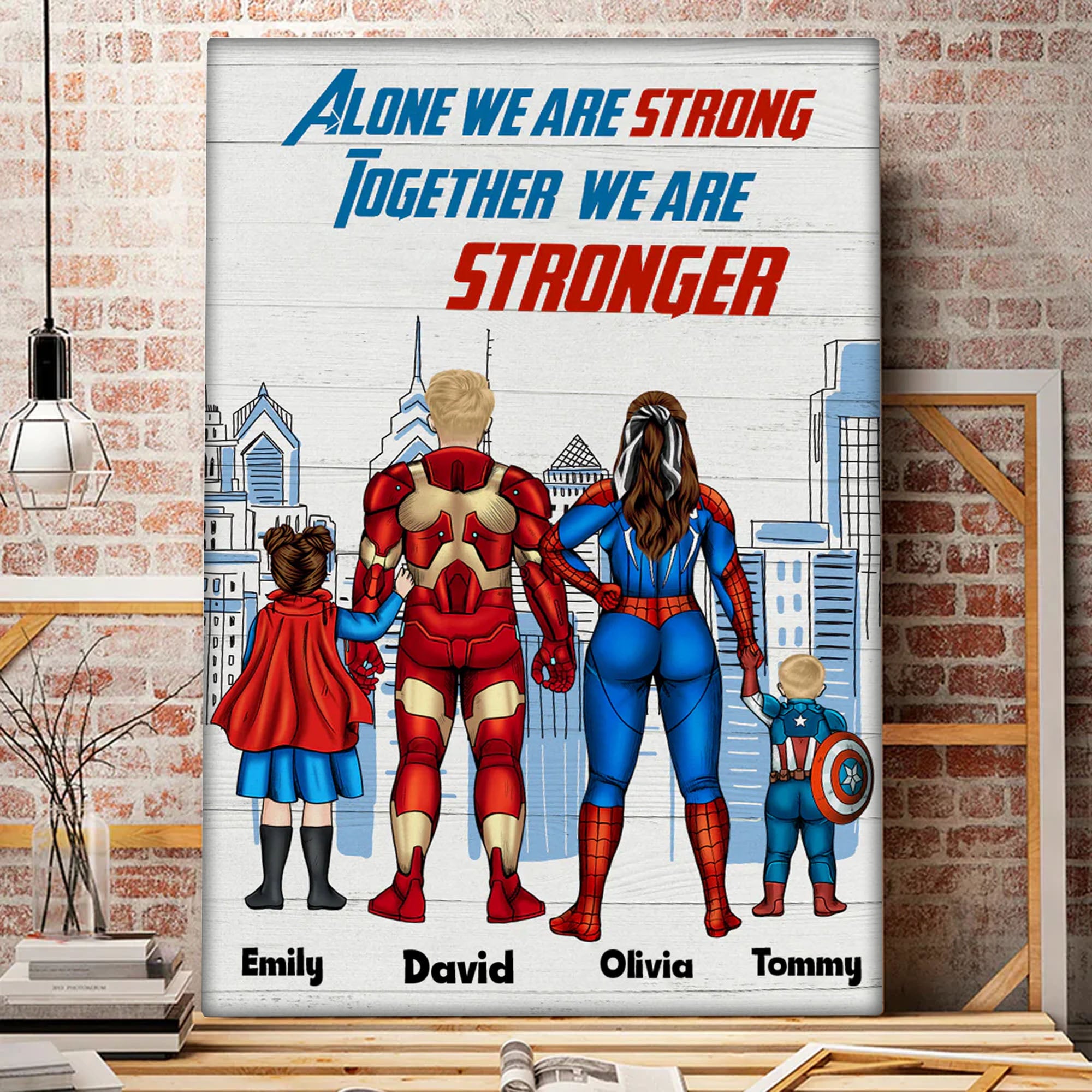 We Are A Family, Always Together - Gift For Dad, Father's Day - Personalized Canvas Poster