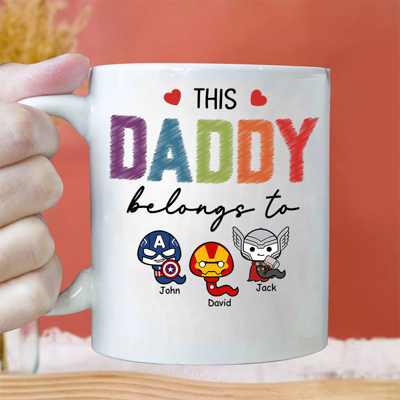 Small Heart This Daddy Belongs To - Gift For Dad - Personalized Ceramic Mug
