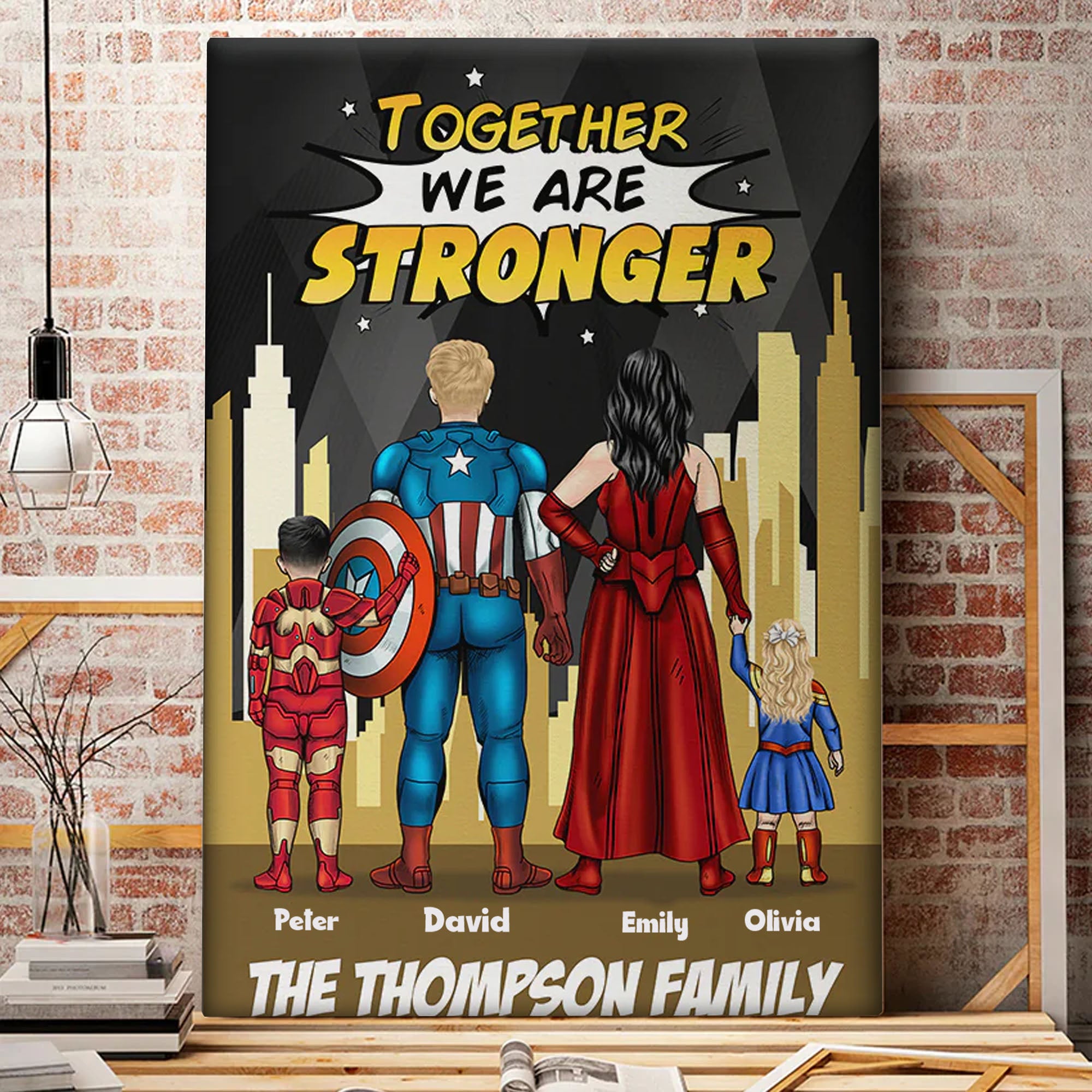 Together We're Stronger - Gift For Father's Day - Personalized Canvas Poster