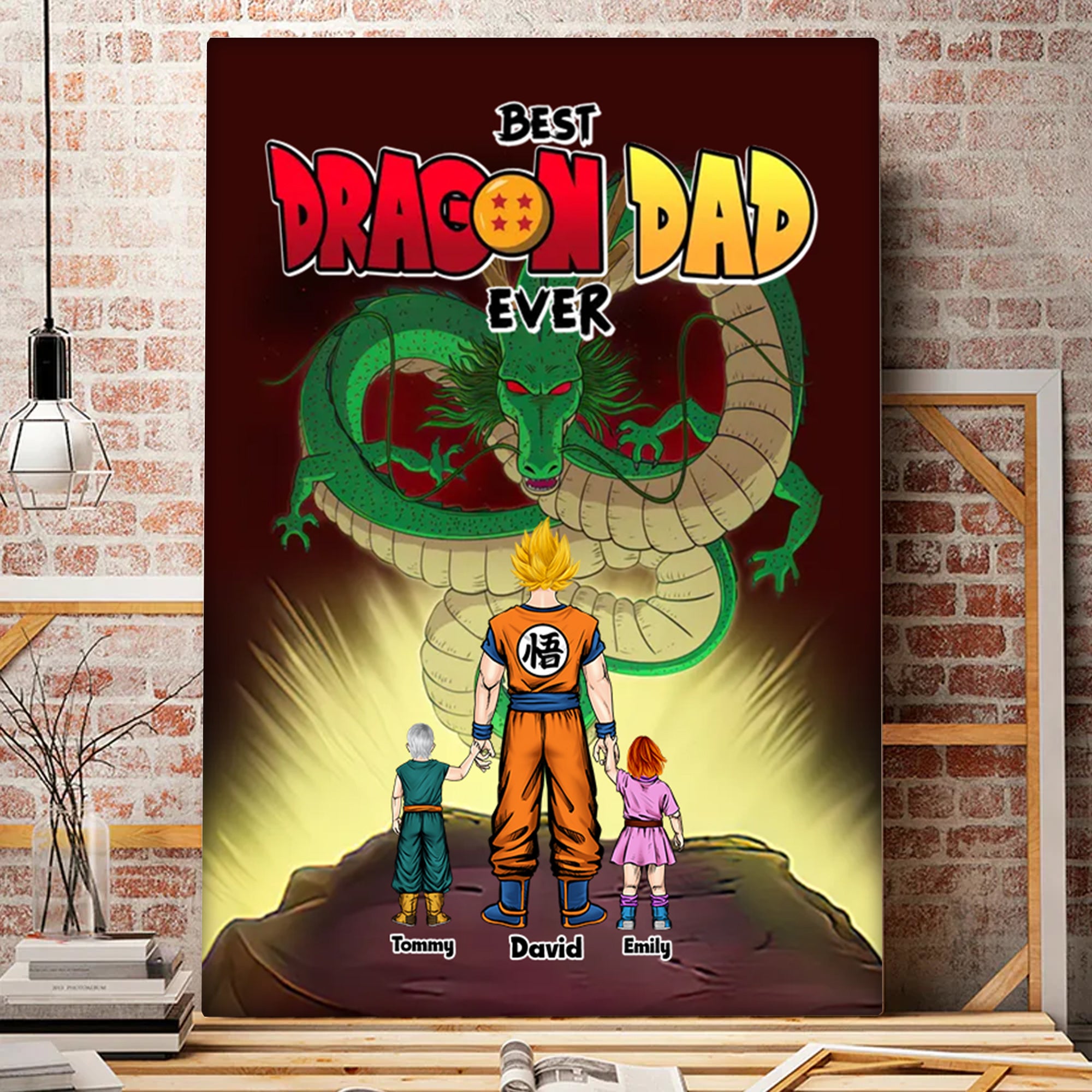 The Best Saiyan Dad In My Family - Gift For Father's day - Personalized Canvas
