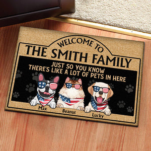 There‘s Like A Lot Of Dogs Cats In Here - Gift For Pet Lovers - Personalized Door Mat