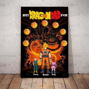 Saiyan Dad And The Dragon Power - Gift For Father's Day - Personalized Canvas Poster