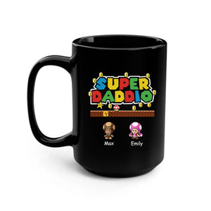 Super Daddio Funny Game Black - Gift For Dad, Grandfather - Personalized Ceramic Mug