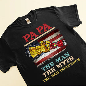 USA The Man The Myth The Bad Influence - Gift For Dad, Grandfather - Personalized Shirt