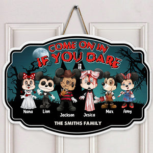 Come On If You Dare Horror Halloween - Personalized Shaped Wood Sign - CL15 NA94