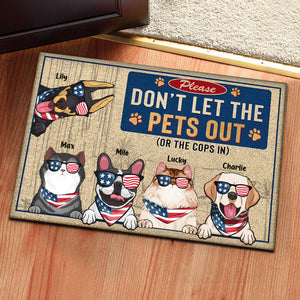 Please Don't Let The Cats Out - Gift For Pet Lovers - Personalized Door Mat