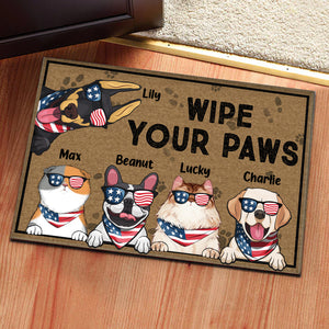 Dogs And Cats Wipe Your Paws - Gift For Pet Lovers - Personalized Door Mat