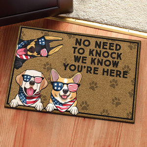 No Need To Knock We Know You Are Here - Gift For Pet Lovers - Personalized Door Mat