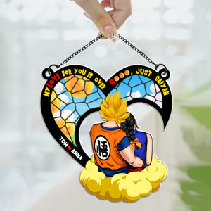 Dragon Ball My Love For You Is Over 9000 - Gift For Couple - Window Hanging Suncatcher Ornament - CL18 NH96