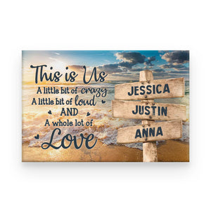 This Is Us A Whole Lot Of Love - Gift For Dad, Grandfather - Personalized Canvas