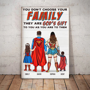 Family Is God's Gift - Gift For Dad, Father's Day - Personalized Canvas