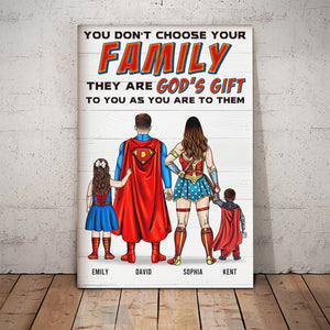 Family Is God's Gift - Gift For Dad, Father's Day - Personalized Canvas Poster