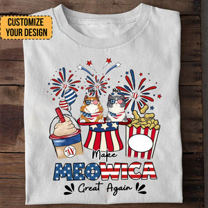 Make Meowica Great Again 4th of July - Gift For Cat Lovers - Personalized TShirt - CL12 NA94