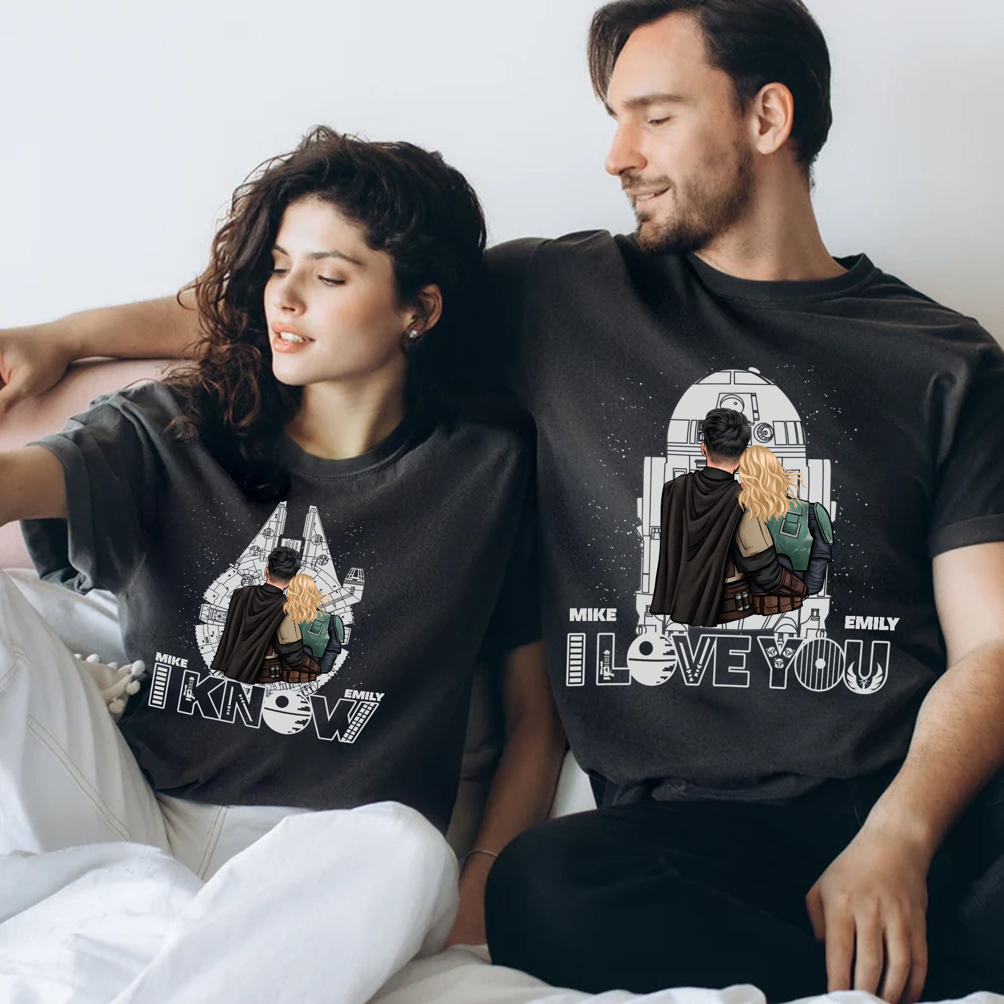 I Love You I Know Galaxy Couple - Gift For Couple - Personalized Couple Tshirt - CL19 NH96