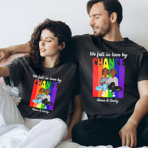 We Fall In Love By Chance  LGBT - Personalized Shirt - Gift For Couple, Husband Wife, Anniversary, Engagement, Wedding, Marriage Gift, Pride Month - GR1 NH96