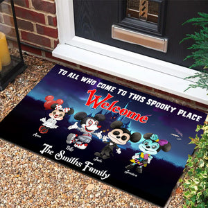 Welcome To This Spooky Place - Personalized Door Mat - CL15 NA94