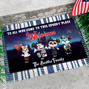 Welcome To This Spooky Place - Personalized Door Mat - CL15 NA94