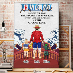 Pirate Dad Sailing Through The Stormy Seas Of Life - Gift For Father's Day - Personalized Canvas Poster