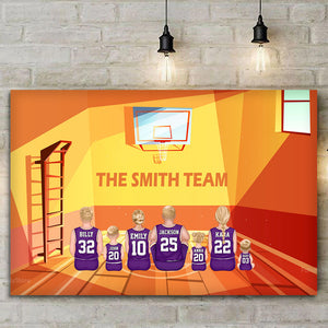 A Successful Team Beats With One Heart - Gift For Family, Basketball Lovers - Personalized Canvas Poster - SPCL03 NA94