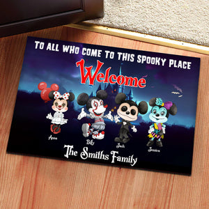 Welcome To This Spooky Place - Personalized Door Mat - CL15 NA94