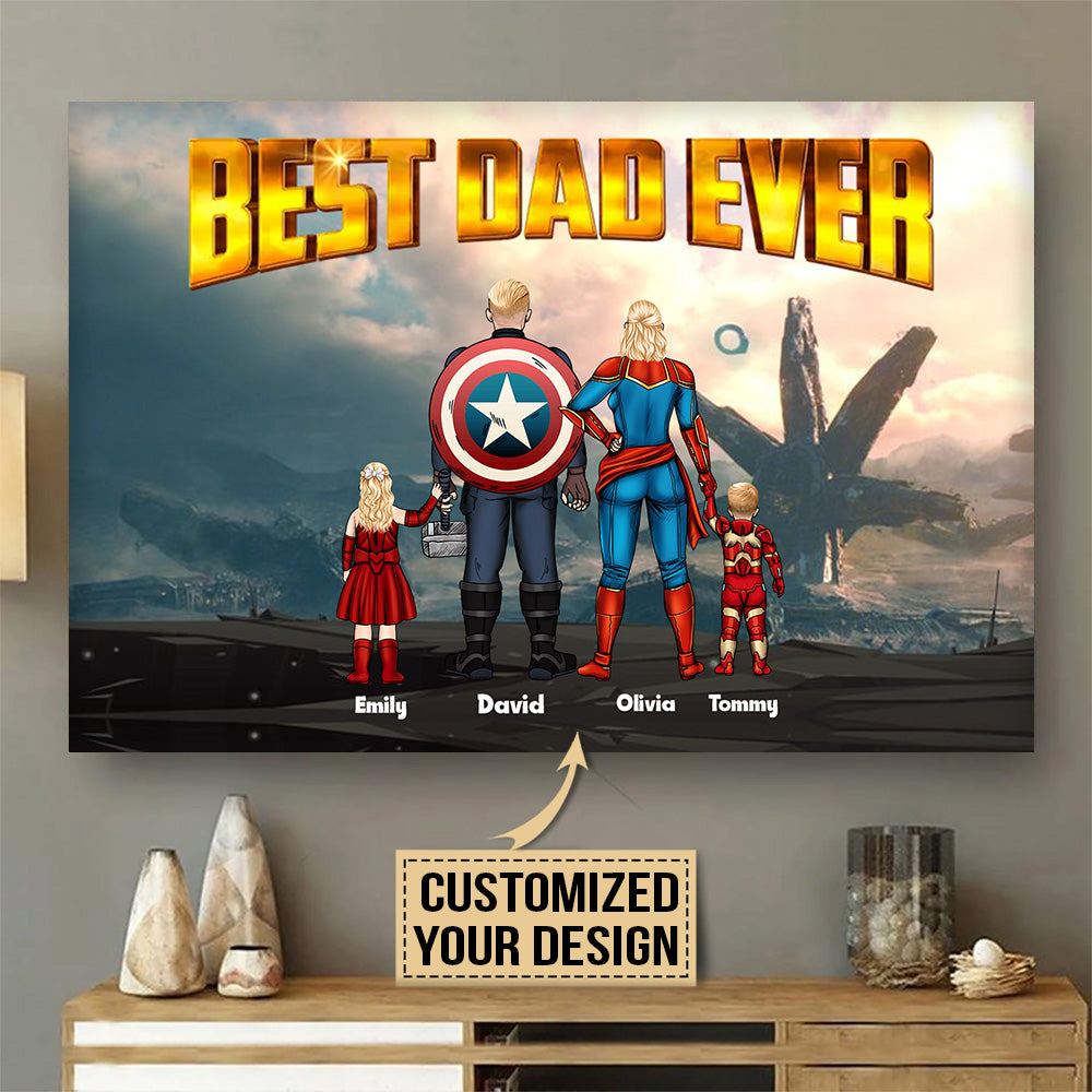 Adventure In The Storm Of Our Family - Gift For Dad, Husband, Father's Day - Personalized Canvas Poster