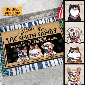 There‘s Like A Lot Of Dogs Cats In Here - Gift For Pet Lovers - Personalized Door Mat