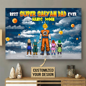 Best Saiyan Dad With Dragon Spirits - Gift For Father's Day - Personalized Canvas Poster